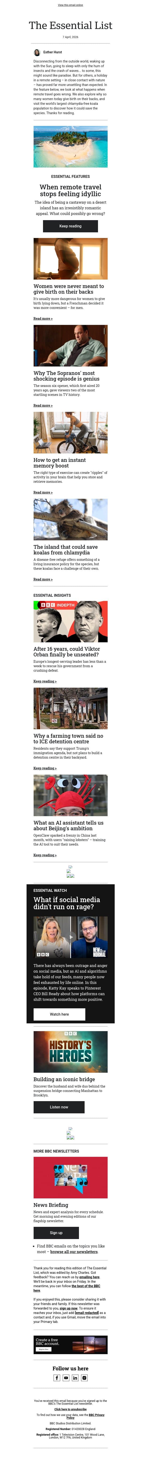 When remote travel goes wrong email from BBC screenshot