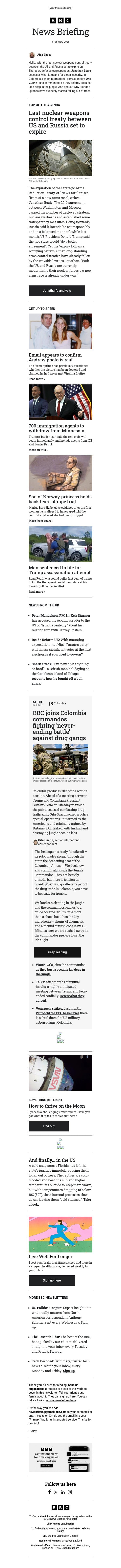 Fears of new US-Russia arms race email from BBC screenshot