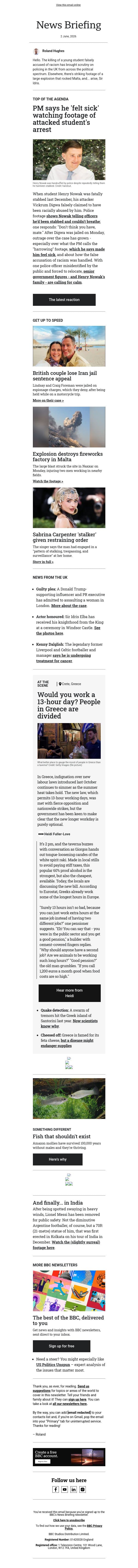 The aftermath of a student's murder email from BBC screenshot