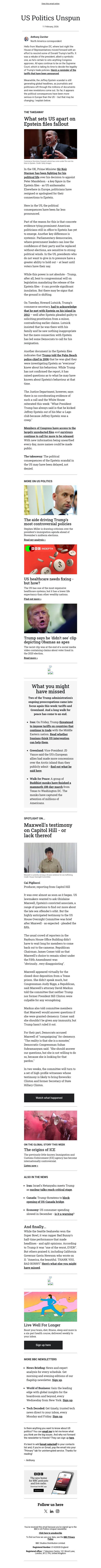 Why US is still waiting for Epstein political fallout email from BBC screenshot
