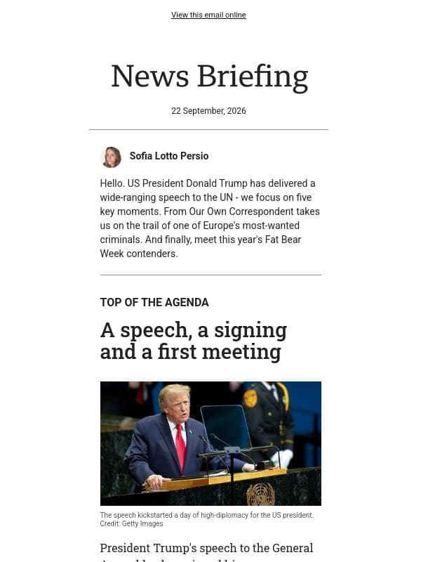 Key moments from Trump's UN speech email from BBC