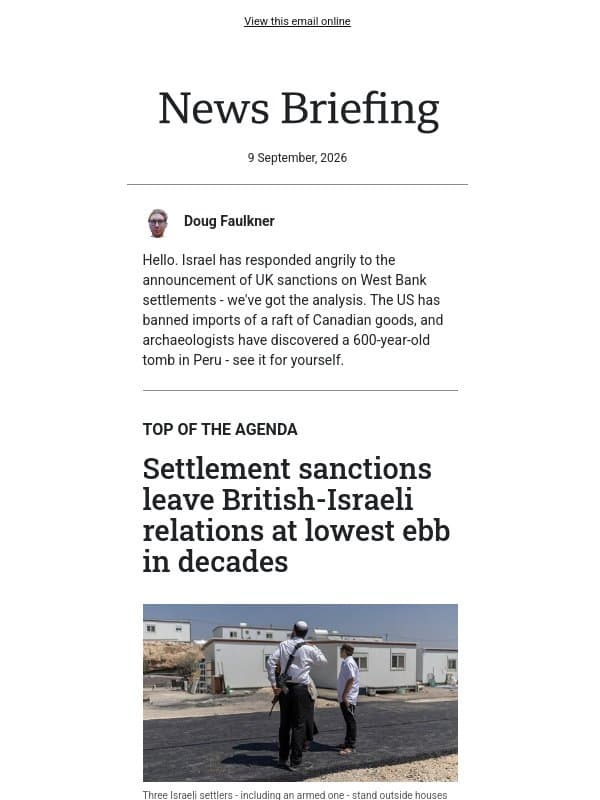 What sanctions mean for UK-Israel relations email from BBC