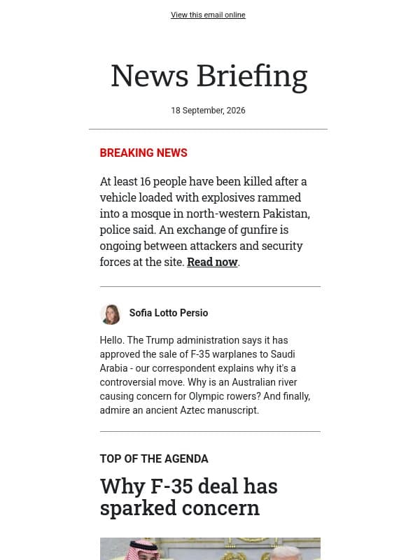 A controversial warplanes deal email from BBC
