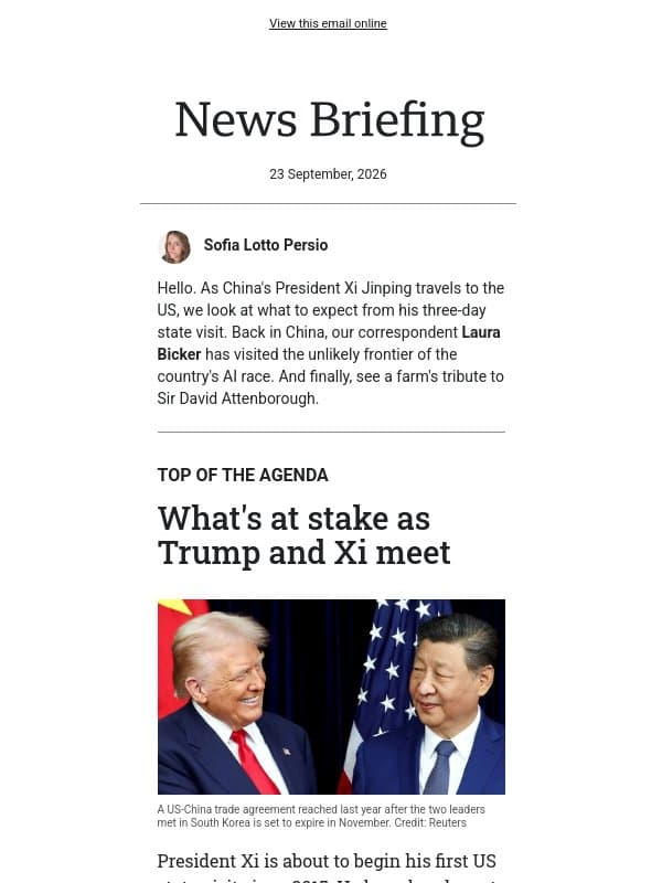 A lavish welcome for China's president email from BBC