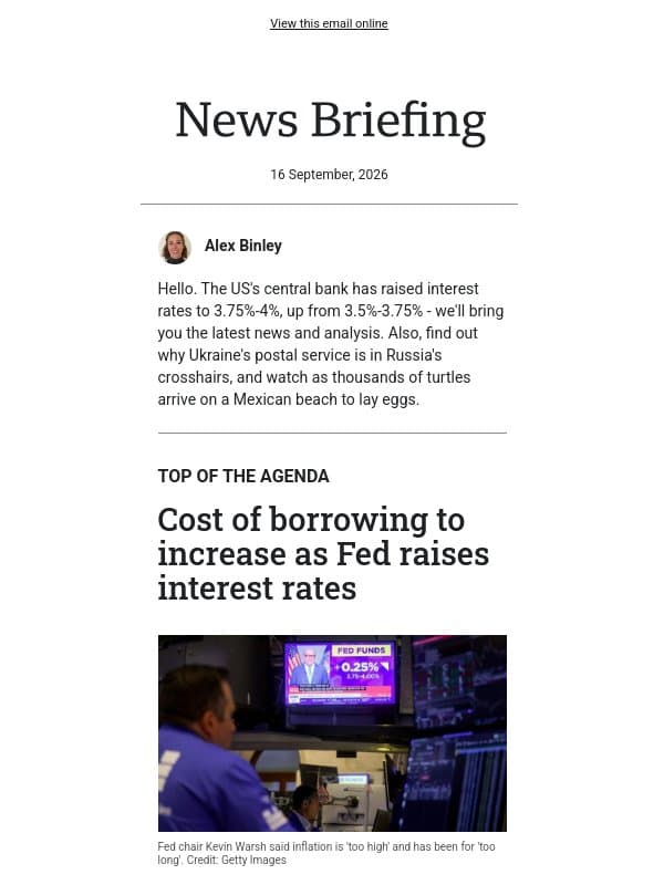 What Fed interest rates hike means email from BBC