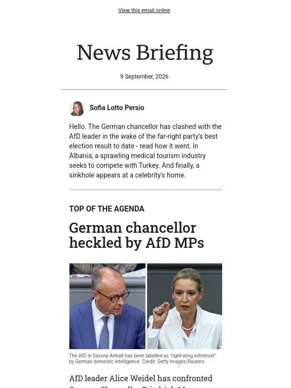 Heated debate after AfD victory email from BBC