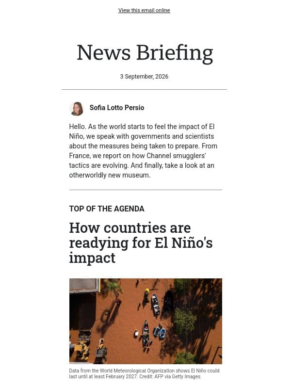 'Supersized' El Niño warning email from BBC