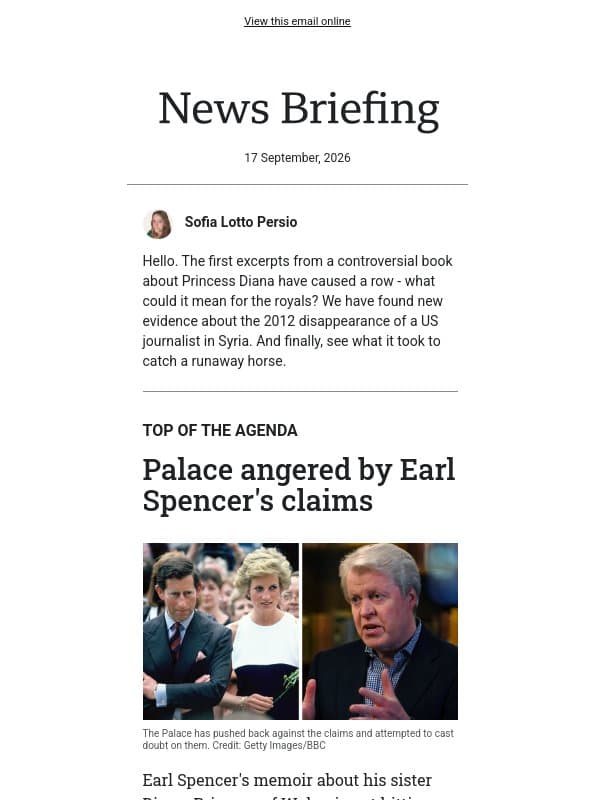 War of words over Diana book email from BBC