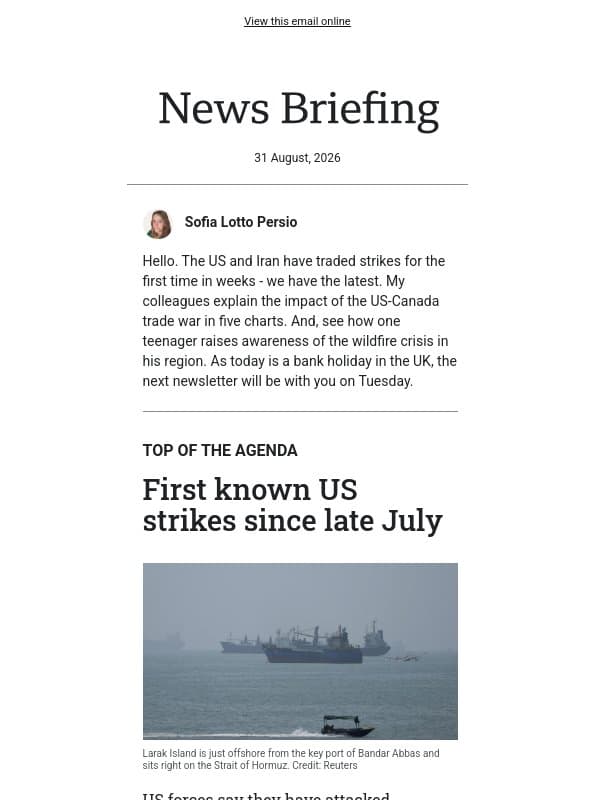 US and Iran trade strikes email from BBC