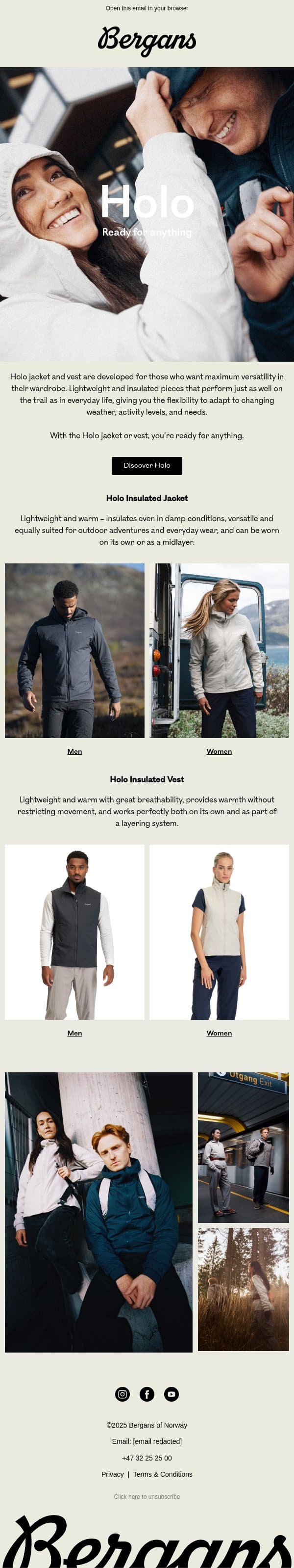 Holo – Ready for anything email from Bergans screenshot