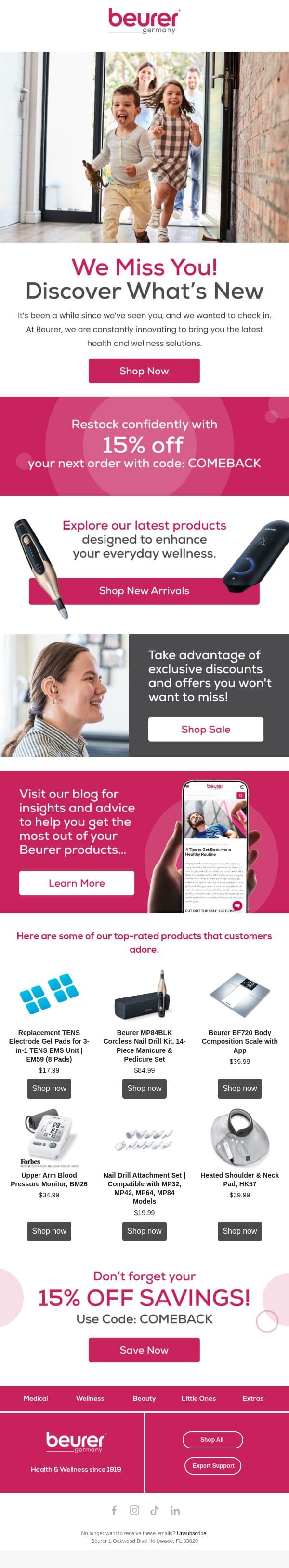 It’s been a while… email from Beurer screenshot