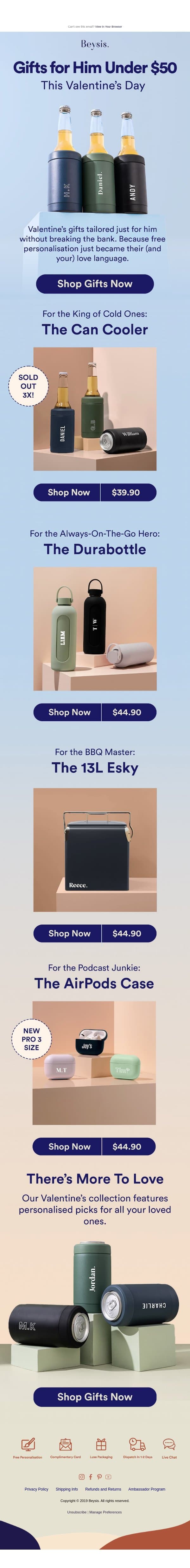 The Only Valentine’s Gifts He Needs 👀👉 email from Beysis screenshot