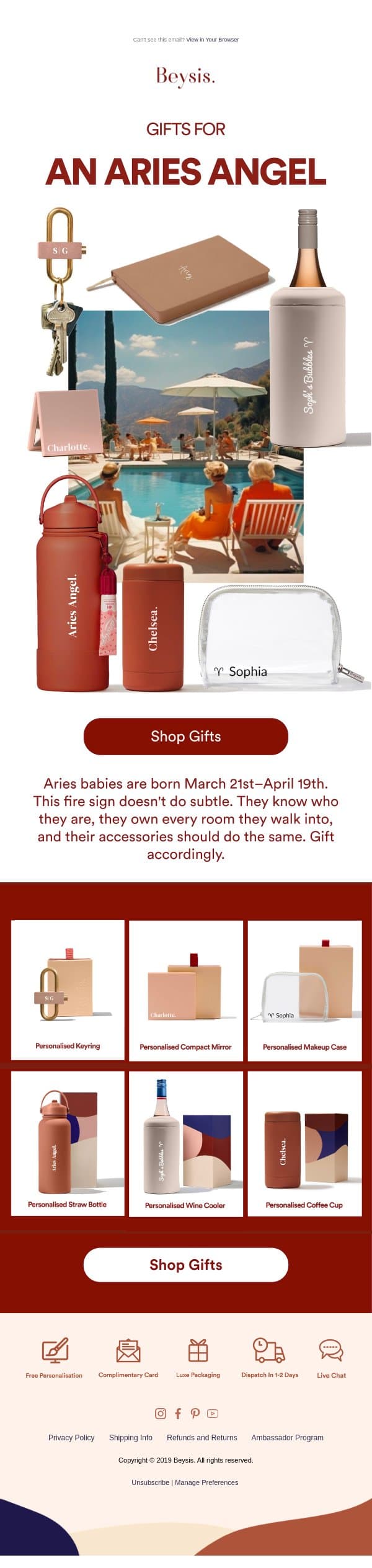 Aries season is coming ♈ email from Beysis screenshot