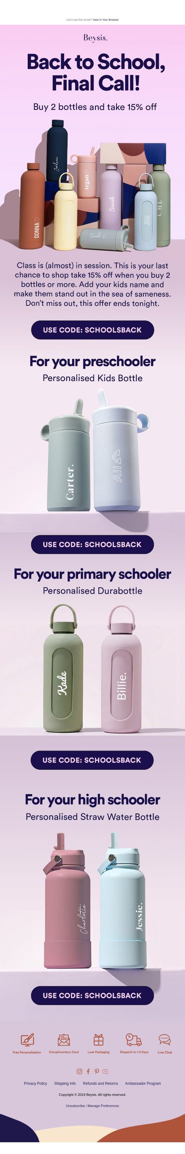 Ditch the Dymo labeller 🏷️ email from Beysis screenshot