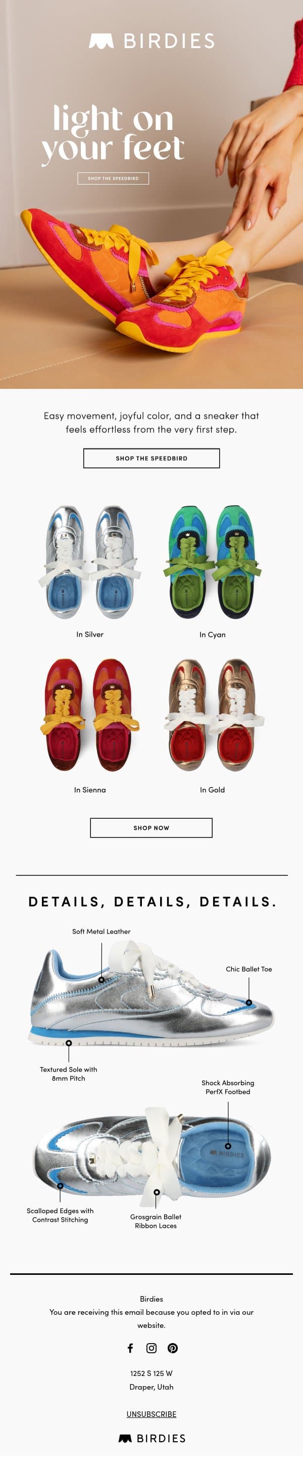 Effortless from your first step. email from Birdies screenshot