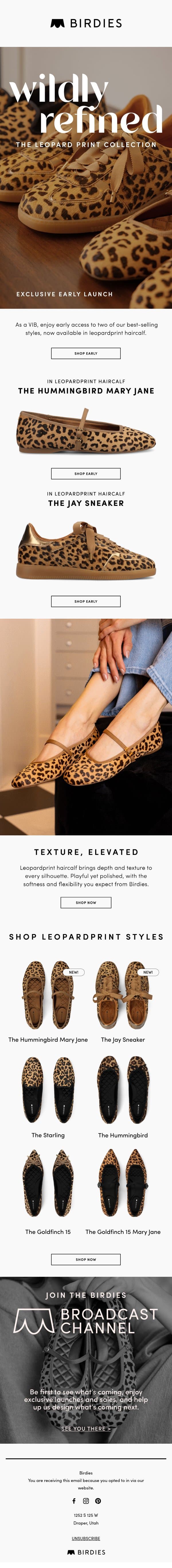 Early Access: Fierce Leopard Styles Await! email from Birdies screenshot