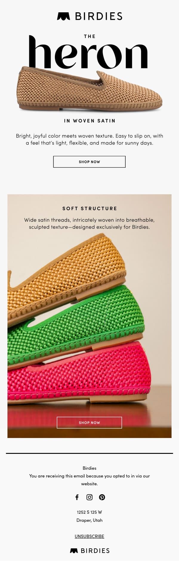 A bright little twist on your everyday flat email from Birdies screenshot