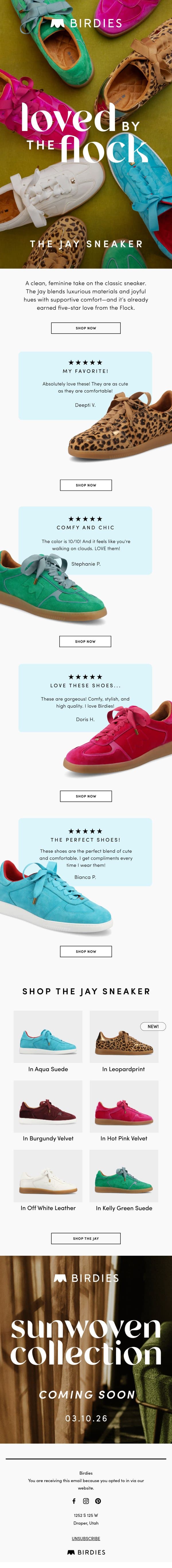 5 stars. No notes. email from Birdies screenshot