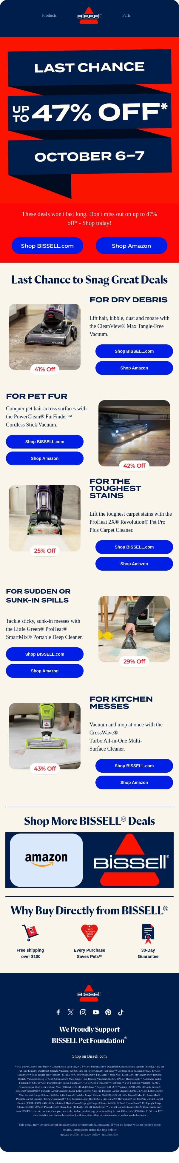 Wait!These savings are going…going… email from Bissell screenshot