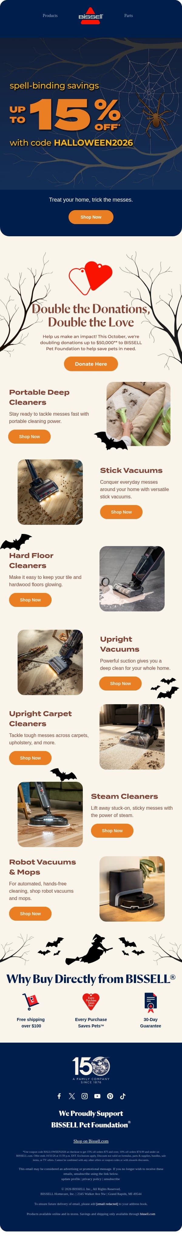 Boo! These Halloween deals are still here 👻 email from Bissell screenshot