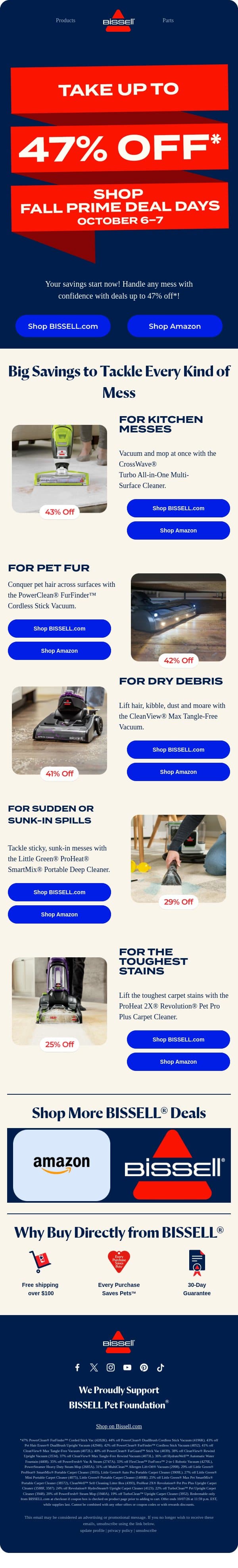 It’s go time!! 🚀 Shop Fall Prime Deal Days email from Bissell screenshot