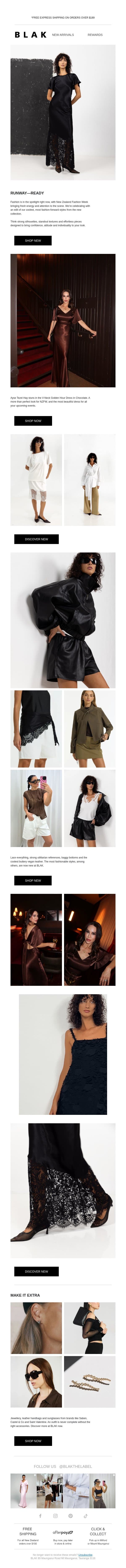 NZFW Edit: Our most fashionable new styles ✨ email from Blak screenshot