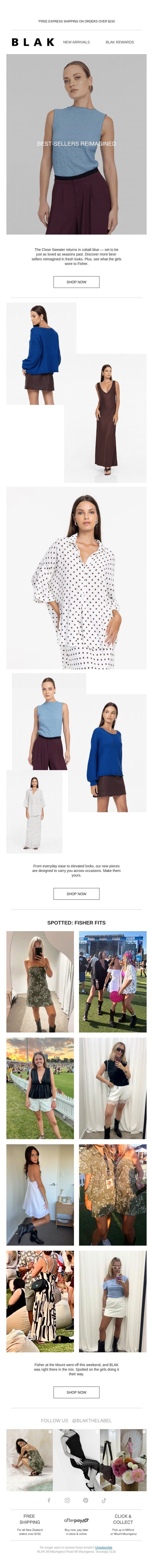 Back In Stock: Best-Sellers, Reimagined ✨ email from Blak screenshot