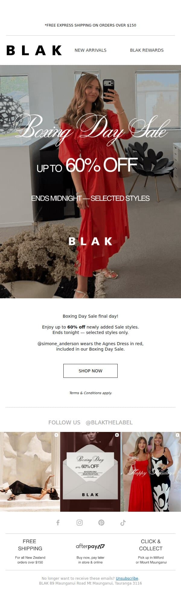 Ends Midnight: GET UP TO 60% OFF ❤️ email from Blak screenshot