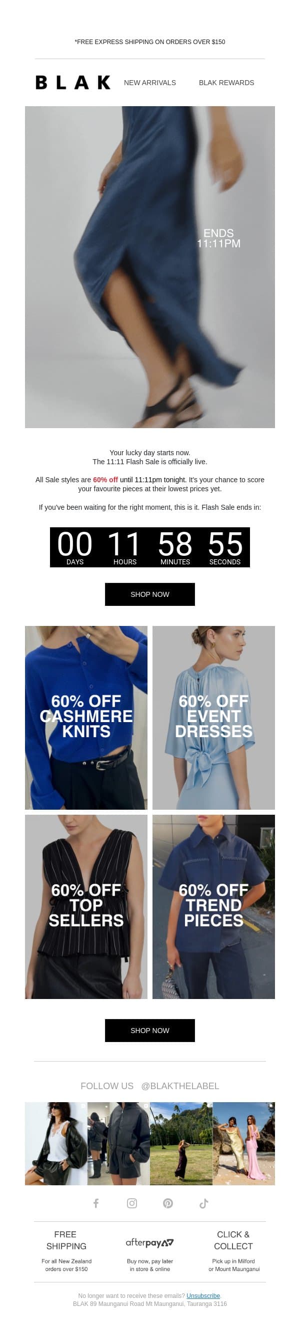 Flash Sale Starts Now | Until 11:11 PM 💥 email from Blak screenshot