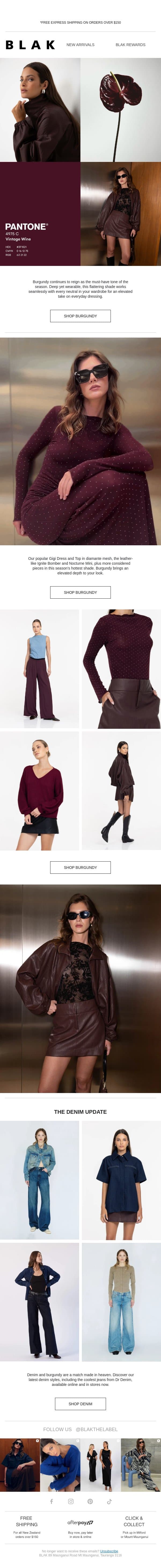 Trend Report: Burgundy 🍇 email from Blak screenshot