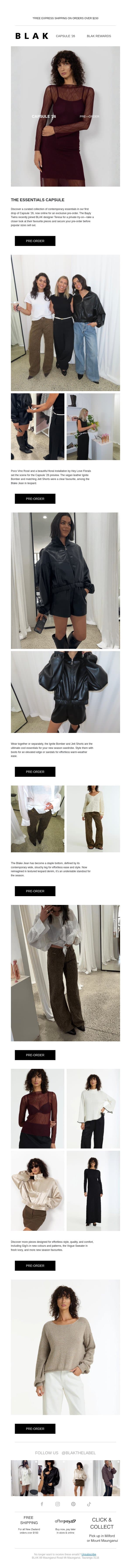 Discover Pre-Order Favourites ✨ email from Blak screenshot