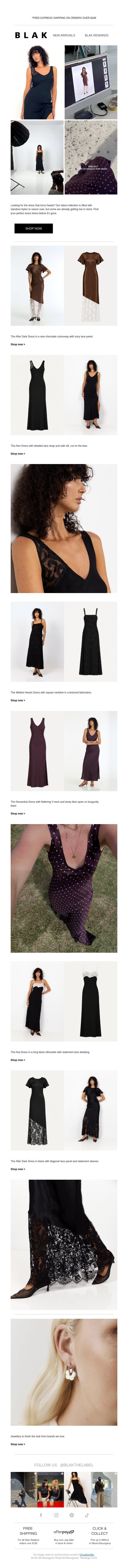Plans Are Made. The Dresses Are Here. 💖 email from Blak screenshot