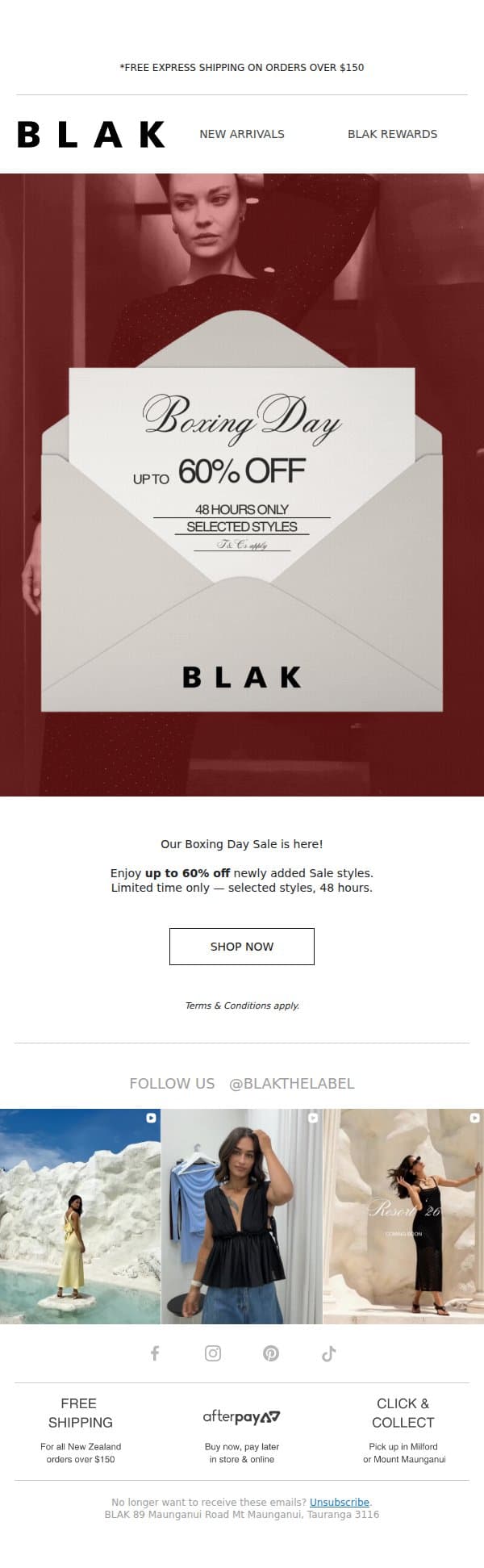 GET UP TO 60% OFF (48 hours only) ❤️ email from Blak screenshot
