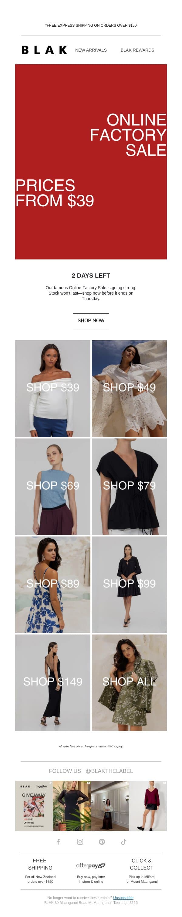 GOING FAST: ONLINE FACTORY SALE BEST-SELLERS ❤️🔥 email from Blak screenshot