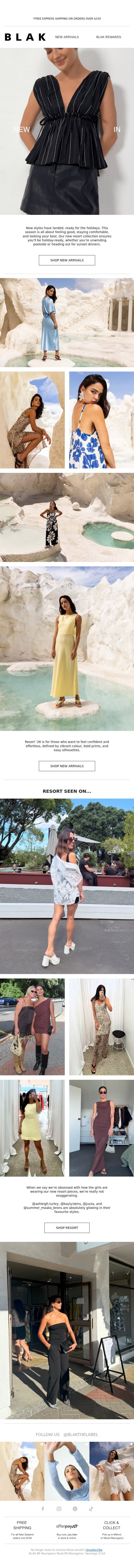 New Arrivals ✔️ email from Blak screenshot
