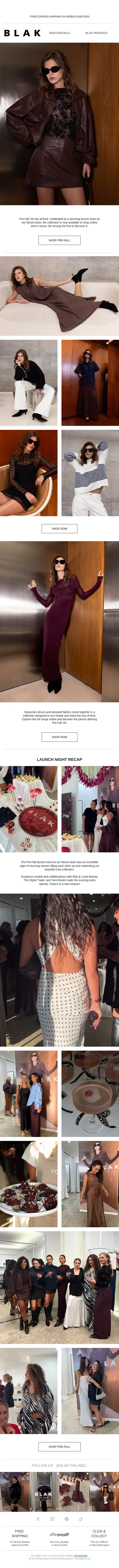 NOW IN: The Pre-Fall Collection 🍇 email from Blak screenshot