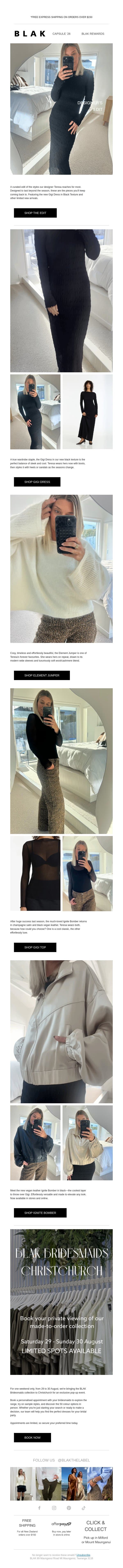 What Our Designer Teresa Wears On Repeat 😍 email from Blak screenshot