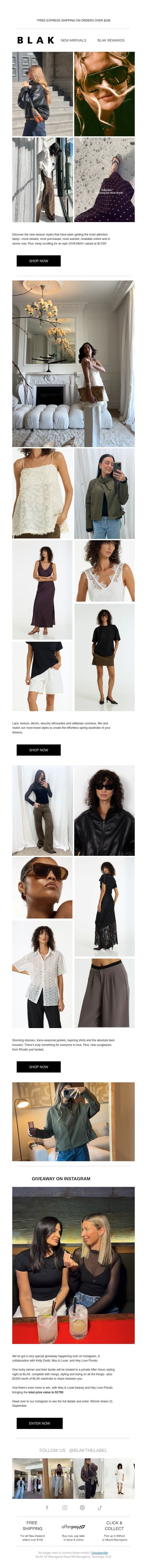 Most Wanted Styles + GIVEAWAY 👀 email from Blak screenshot