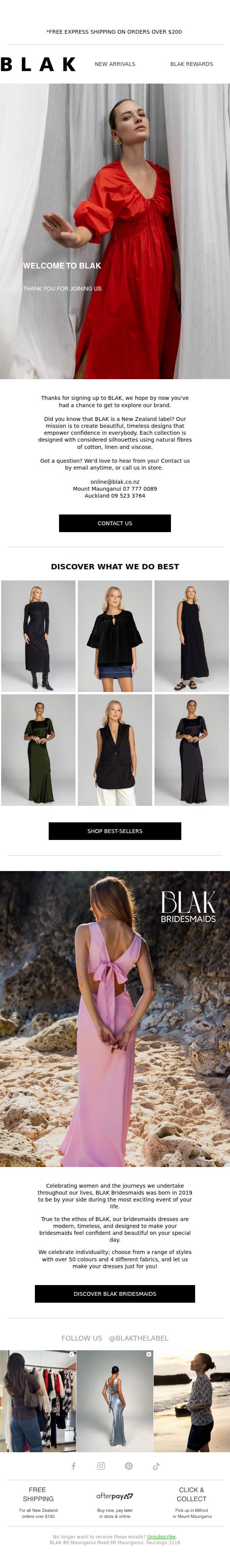 Modern, Feminine & Confident Fashion email from Blak screenshot