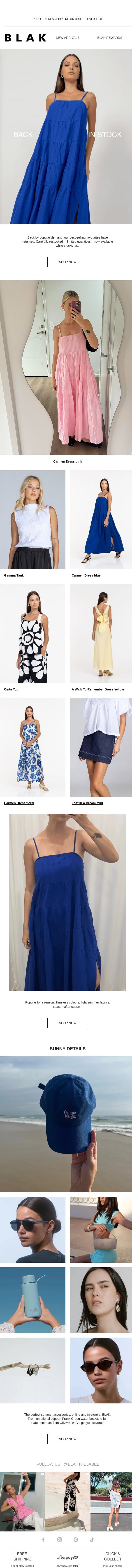 Our Bestsellers Are Back In Stock ✨ email from Blak screenshot