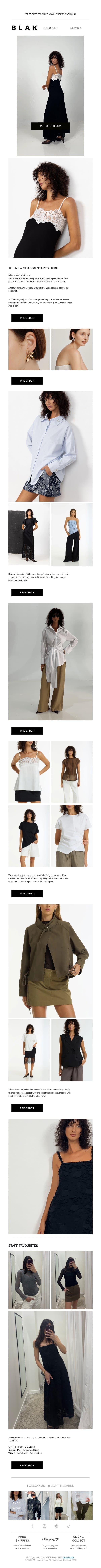 Early Access: New Collection On Pre-Order 👀 email from Blak screenshot