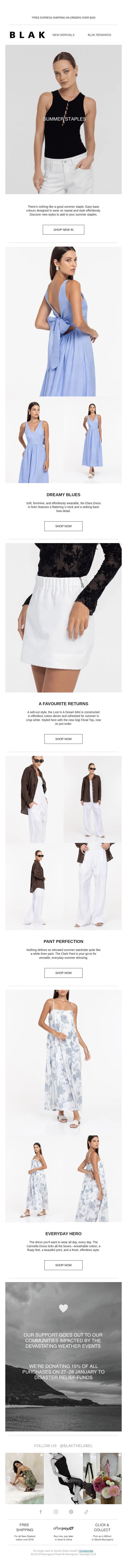 New In: Fresh Summer Staples ✔️ email from Blak screenshot