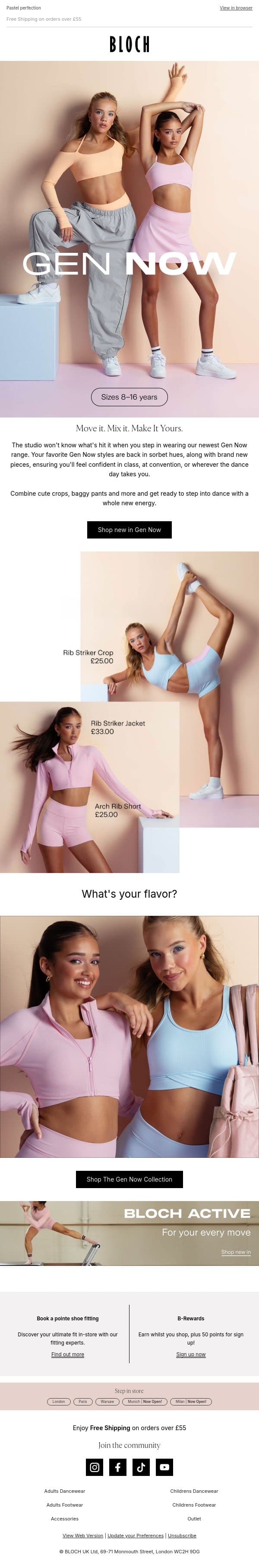 New drop: Gen Now 🔥 email from Bloch screenshot