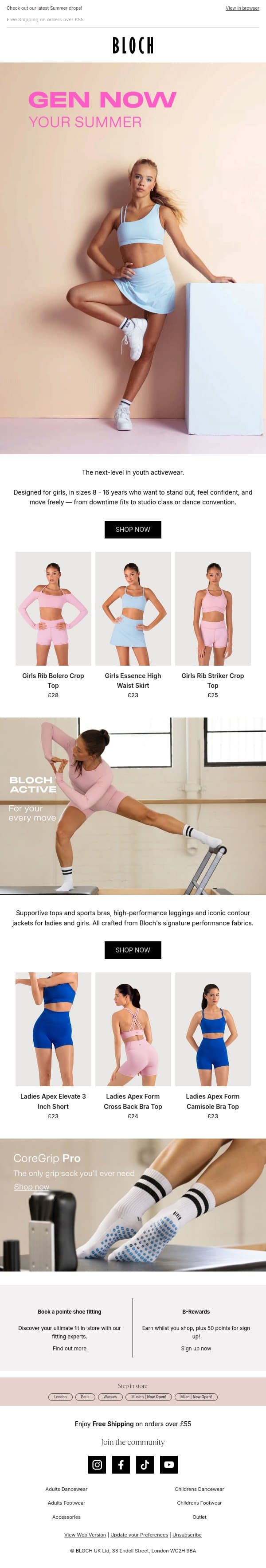 SEE YOU IN THE STUDIO ☀️ email from Bloch screenshot