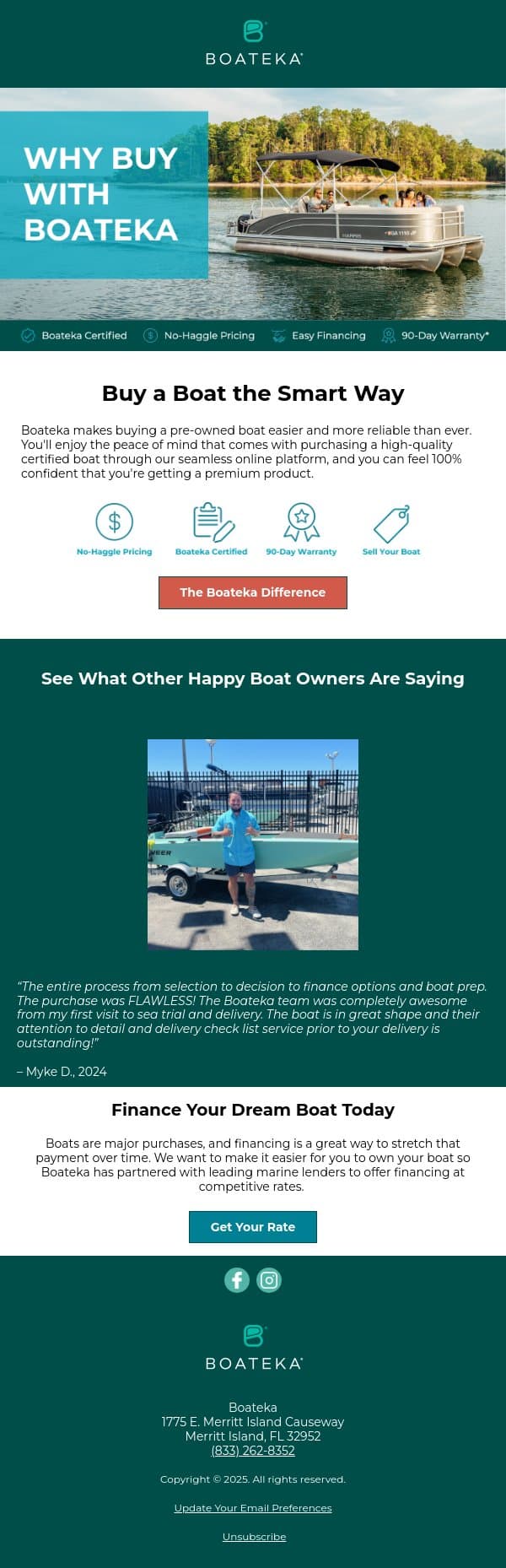 The Smarter Way to Buy a Boat email from Boateka screenshot