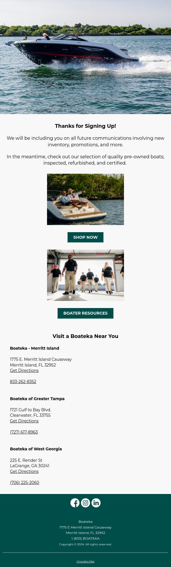 You're in! email from Boateka screenshot