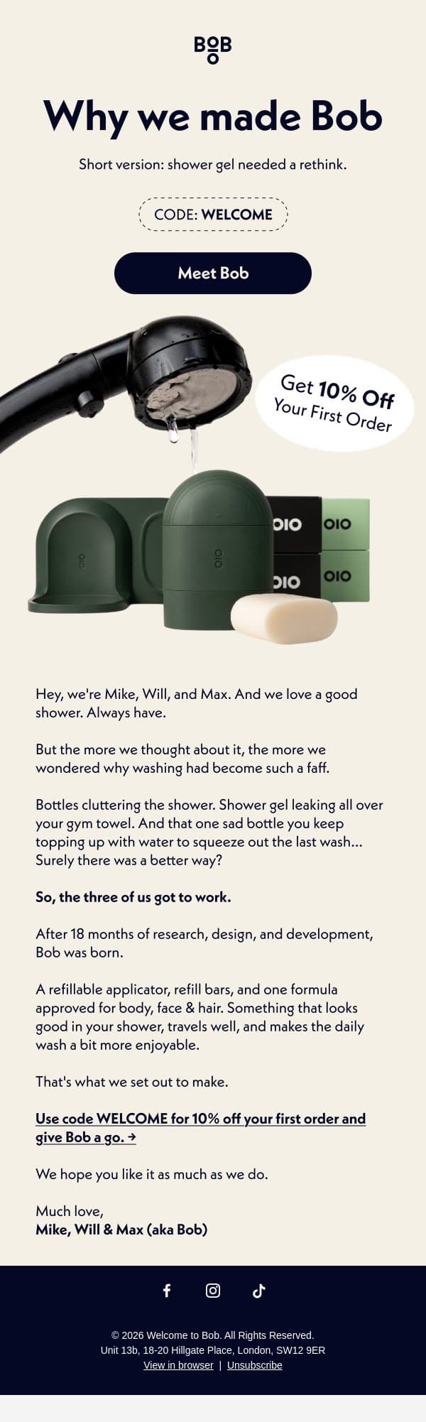 The story behind Bob. email from Bob screenshot