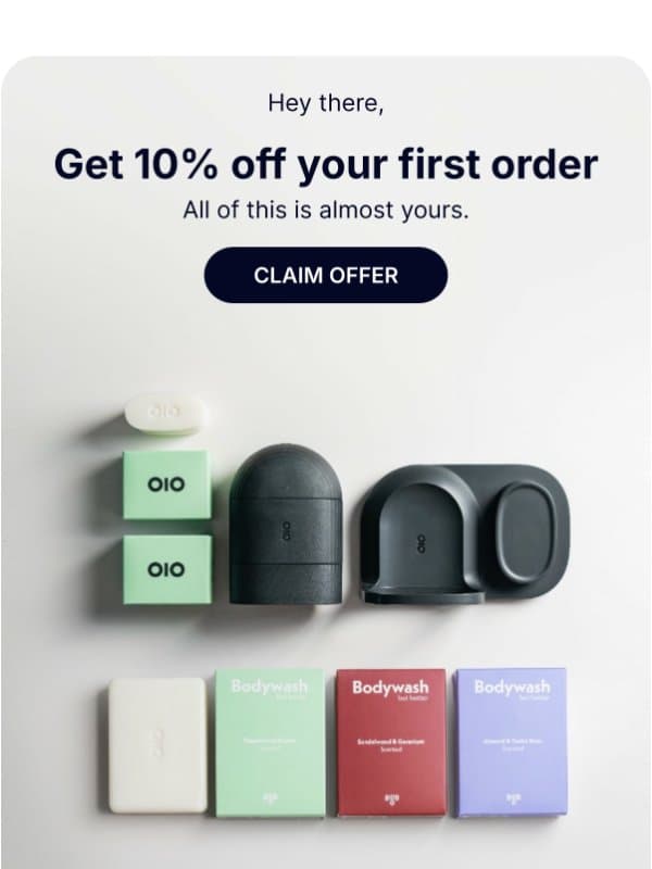 Your welcome offer is here 🧼 email from Bob