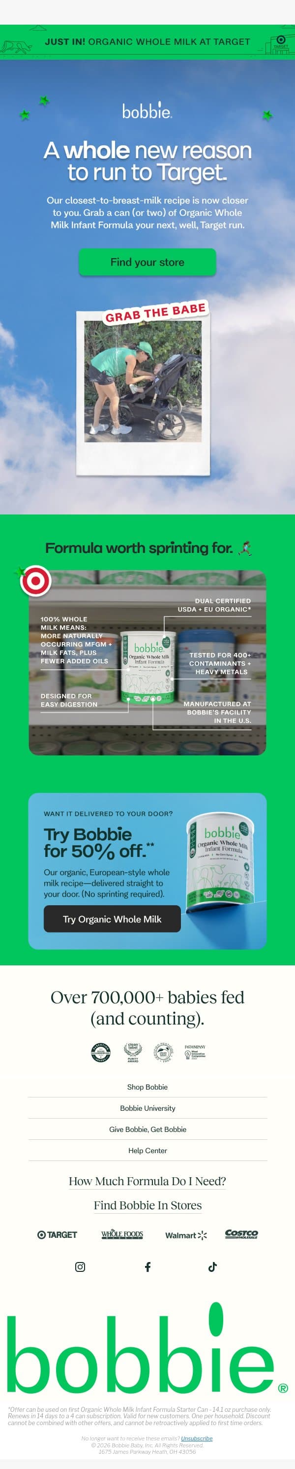 We'd say walk, but… 👀 email from Bobbie screenshot