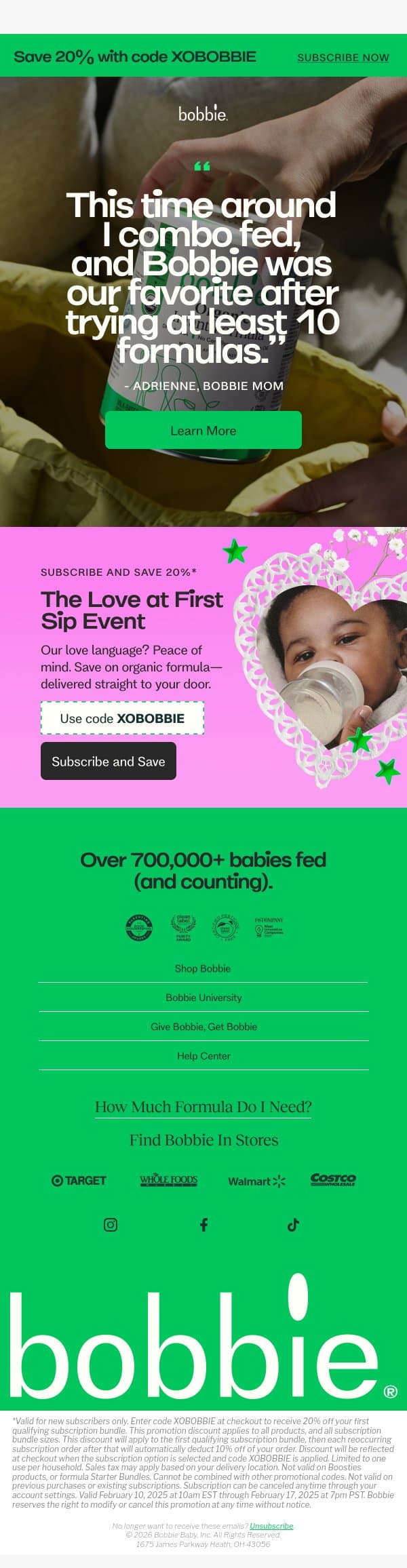 There’s no right way to combo feed. email from Bobbie screenshot